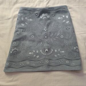 Versona Embroidered Suede Skirt